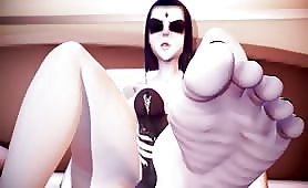 Sb Raven Handjob, enormous ebony Pierced cock White Masked tgirl 3d Animation